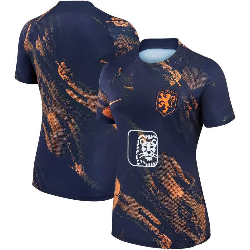 US Football Jerseys Netherlands Women’s National Team Nike Women’s 2023 Pre-Match Top – Navy– Official NFL Jerseys & Sportswear