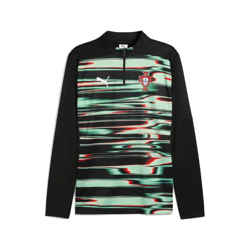 US Football Jerseys Portugal National Team Puma 2025 Pre-Match Quarter-Zip Top – Black– Official NFL Jerseys & Sportswear