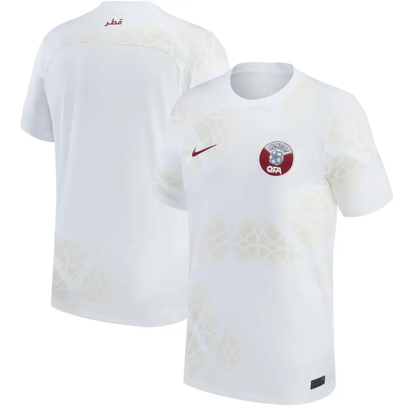 US Football Jerseys Qatar National Team Nike 2022/23 Away Replica Jersey – White– Official NFL Jerseys & Sportswear