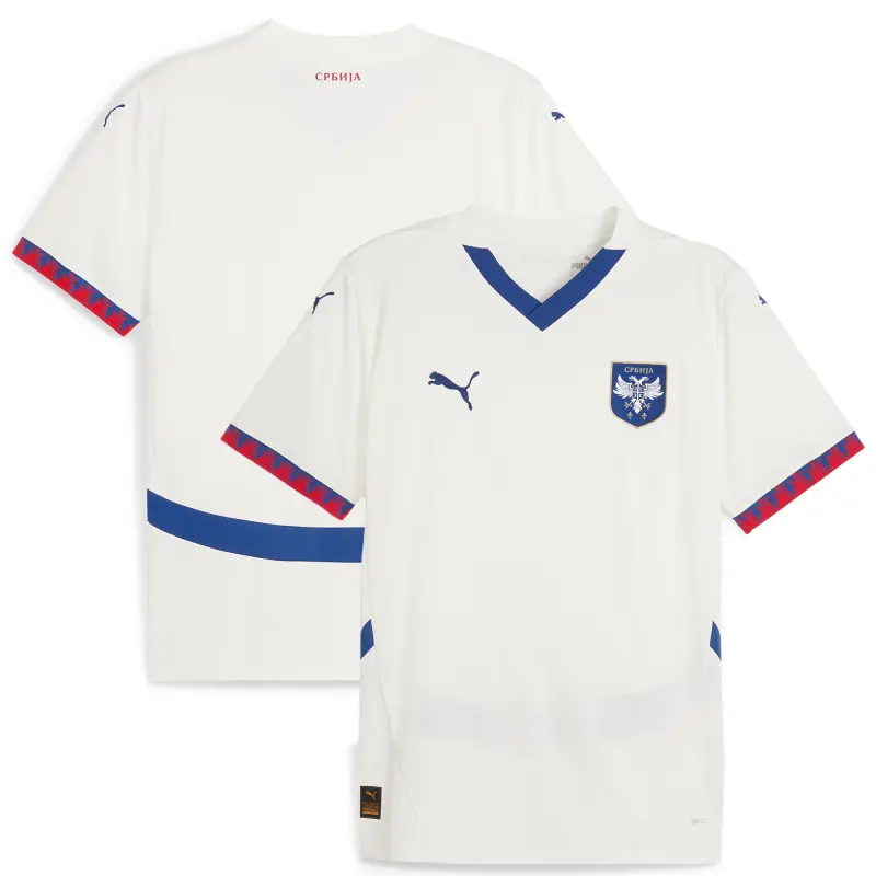 US Football Jerseys Serbia National Team Puma 2024 Away Replica Jersey – White– Official NFL Jerseys & Sportswear