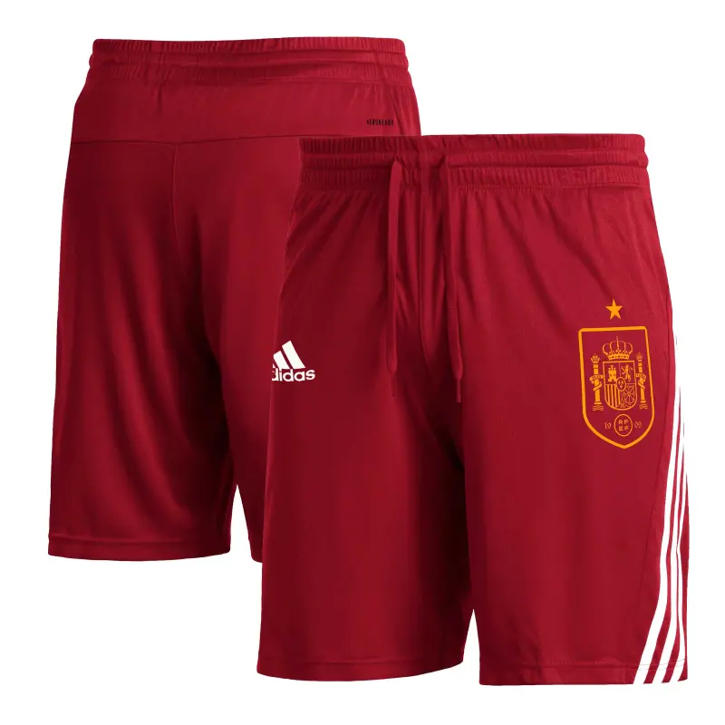 US Football Jerseys Spain National Team adidas Club Crest Three-Stripe AEROREADY Shorts – Red– Official NFL Jerseys & Sportswear