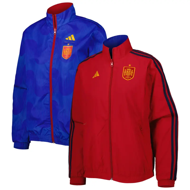 US Football Jerseys Spain National Team adidas Women’s Anthem AEROREADY Reversible Full-Zip Jacket – Red/Blue– Official NFL Jerseys & Sportswear
